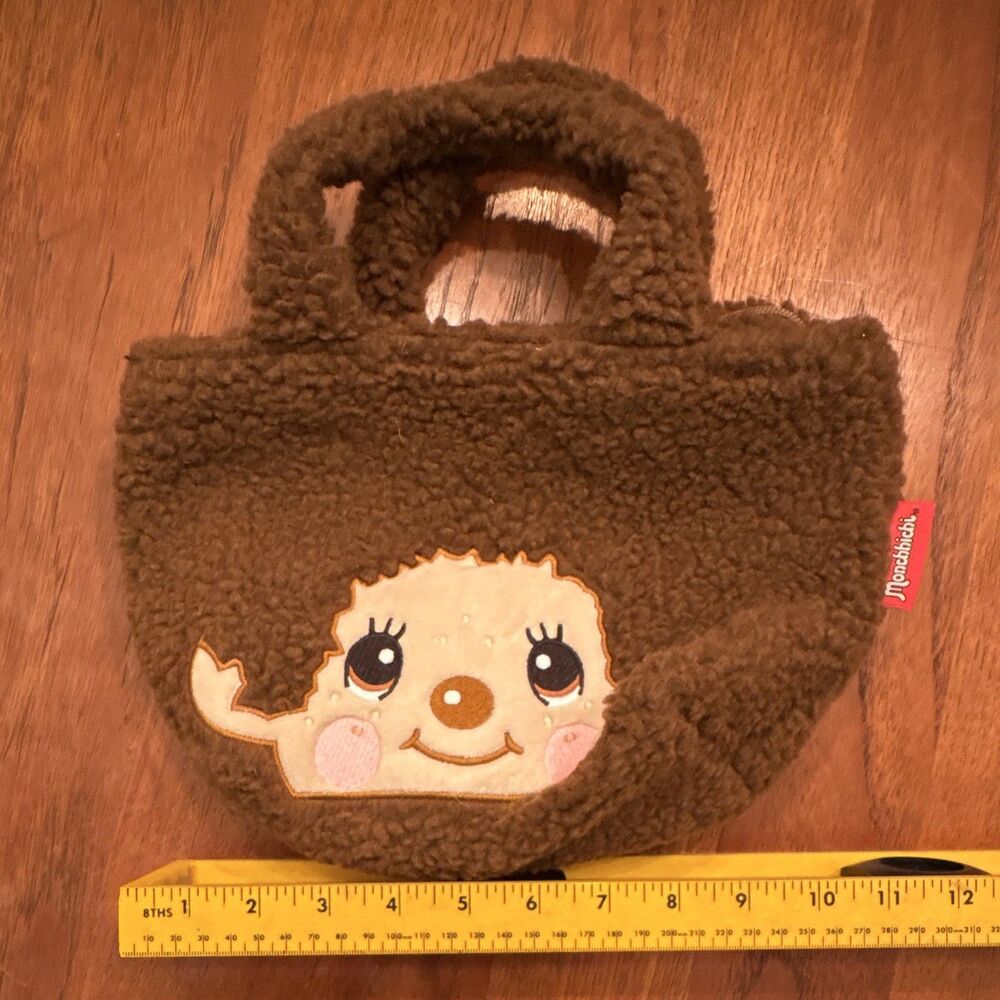 Monchhichi Brown plush lunch bag, insulated RARE - Picture 5 of 6